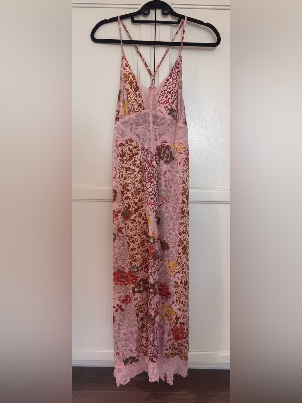 Free People Intimates Right Now Midi Slip Dress Blush Combo Size Small - Picture 8 of 13